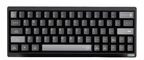 Teclado Mecânico Gamer 65% com keycaps cinza e carcaça preta fosca
